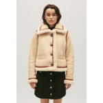 Veste peau lainée beige