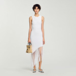 Robe longue frangée à détails crochetés