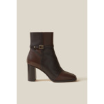 Bottines cuir vernis patchwork