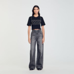 T-shirt court strassé