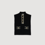 Veste en maille avec col bicolore