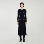 Robe longue en maille côtelée