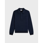 Weat popover ivanhoé avec poche poitrine en molleton uni marine