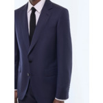 Costume ajusté en laine à rayures