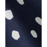 Chemise ilena col châle montant avec gorge cachée en twill de soie imprimée marine