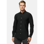 Chemise Noire En Nylon Stretch Slim Fit