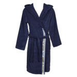 Peignoir de bain tissé unisexe - bleu marine