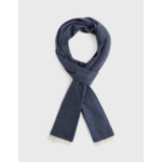 Echarpe en laine à motifs chevrons marine