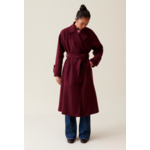 Manteau long esprit trench bordeaux