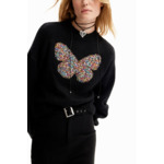 Pull maille épaisse papillon