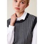 Pull rayé sans manches maille