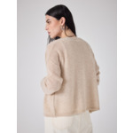 GILET COL V ML OEDIPE BEIGE_CHINE