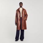 Manteau long en cuir