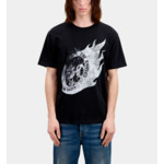T-Shirt Manches Courtes Avec Print Roue Et Flammes Homme