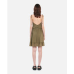 Robe Courte Kaki En Soie Femme
