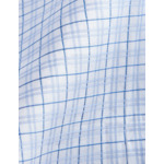 Chemise col américain avec poche poitrine en twill de coton à carreaux bleu