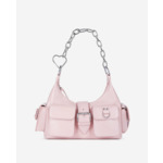 Sac Amelia Chaîne En Cuir Craquelé Rose