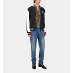 Blouson Noir Satiné Avec Broderie Tiger Homme