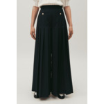 Pantalon plissé ample bleu marine