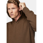 Pull Noisette À Capuche Avec Encolure En V En Laine Mérinos