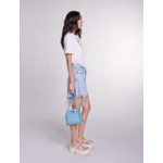 Short en denim à strass