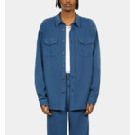 Chemise Bleue En Lin Et Coton Homme