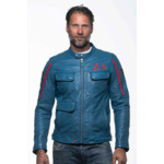 Blouson cuir 24 H Le Mans Lagache4 ocean blue