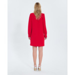 Robe courte en crêpe rouge