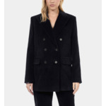 Veste Tailleur En Velours Côtelé Noir Femme