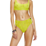 Slip taille haute en résille floquée