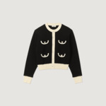 Cardigan bicolore à boutons