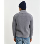 Textured Wool Blend Zip Cardigan