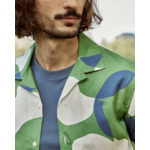 Chemise rose & vertes