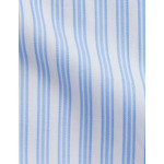 Chemise col américain avec poche poitrine en twill de coton rayé bleu