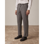 Chino driss en toile de laine mélangé unie gris