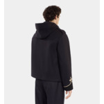 Caban Court À Capuche Bleu Marine Homme