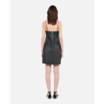 Robe Courte Noire En Cuir Femme