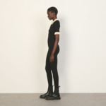 Pull polo en maille côtelée