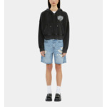 Sweatshirt Blason Noir À Capuche Femme