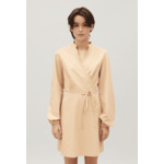 Robe courte portefeuille col mao