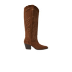 Bottes santiags en cuir suédé
