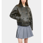 Blouson En Cuir Marron Femme