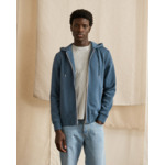 Sweat bleu zip tricolore