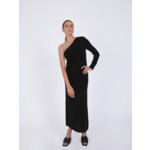 Robe longue asymétrique en cachemire Vicki NOIR