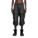 Short long en denim avec poches cargo