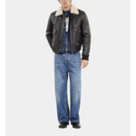 Peau Lainée Courte Noire Homme