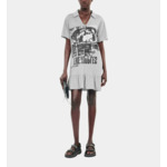 Robe T-Shirt Avec Sérigraphie Grise Femme