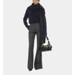 Pantalon En Laine Flare Gris Femme