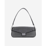 Pochette Avec Strass En Fibre Nylon Noire