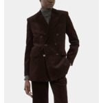 Veste Tailleur En Velours Côtelé Marron Femme